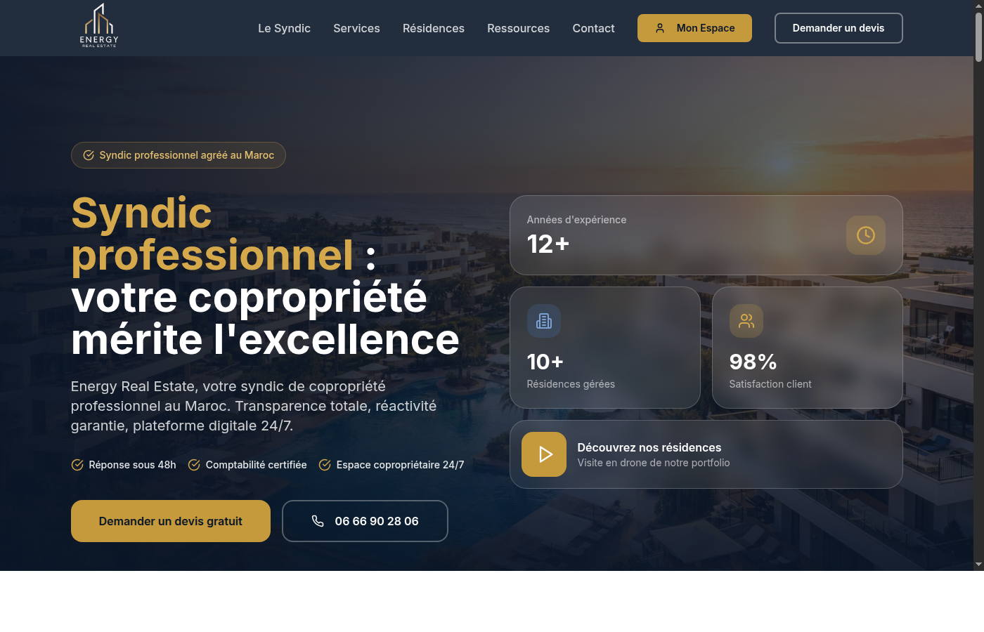 Energy Real Estate — plateforme syndic professionnel
