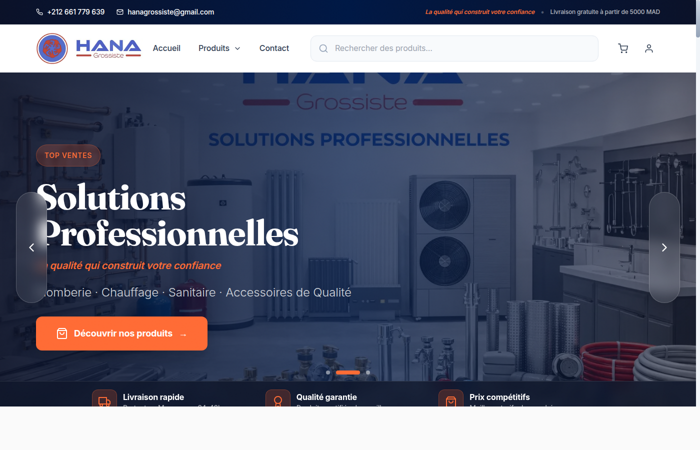 Hana Grossiste — plateforme e-commerce B2B